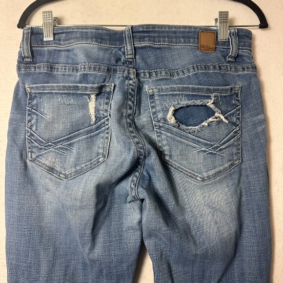 BKE Jeans 28L tall Payton Bootcut Blue Stretch Denim Western distressed - Picture 6 of 6